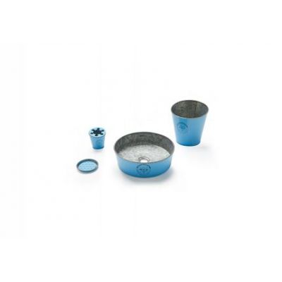 Bathco Spain Kioto umywalka nablatowa + set Zinc Azul 35x35x10cm niebieska 8330
