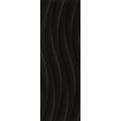 Ceramika Color Java Onda Black płytka ścienna 25x75 cm czarny połysk