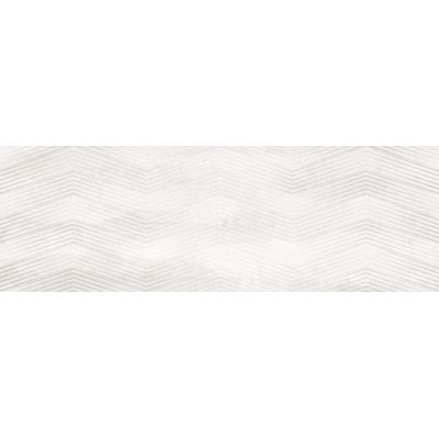 Ceramika Color Spectre White Geo dekor ścienny 25x75 cm biały połysk