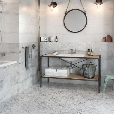 Cersanit Concrete Style inserto patchwork płytka podłogowa 42x42 szary mat