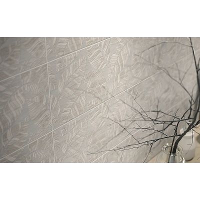 Cersanit Livi beige inserto leaves płytka ścienna 20x60 cm beżowy satyna