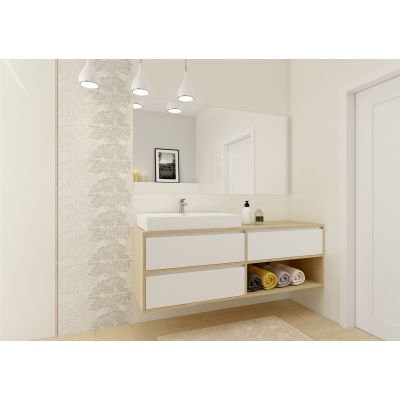 Opoczno Elissa beige inserto tree dekor ścienny 29x59,3 cm beżowy mat