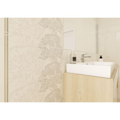 Opoczno Elissa beige inserto tree dekor ścienny 29x59,3 cm beżowy mat