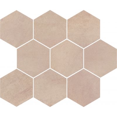 Opoczno Arlequini mosaic hexagon mozaika ścienna 28x33,7 cm beżowy mat