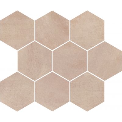 Opoczno Arlequini mosaic hexagon mozaika ścienna 28x33,7 cm beżowy mat