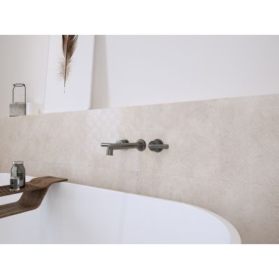 Opoczno Honey Stone Inserto Flower dekor ścienny 29x89 cm beżowy mat