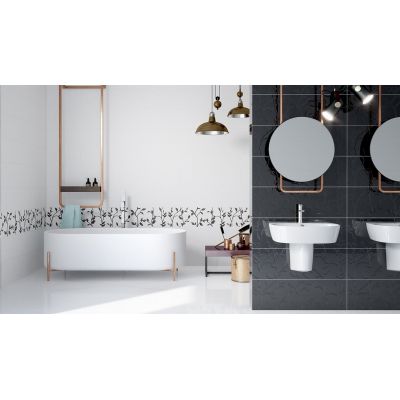 Opoczno Winter Vine White Inserto Floral dekor ścienny 29x89 cm biały mat