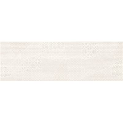 Cersanit Ferano white patchwork inserto satin dekor ścienny 24x74 cm biały satynowy