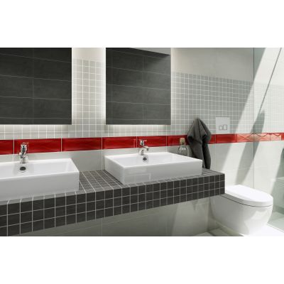 Opoczno Concrete Flower graphite mosaic mozaika ścienno-podłogowa 29,7x29,7 cm grafitowy mat