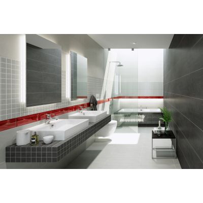 Opoczno Concrete Flower graphite mosaic mozaika ścienno-podłogowa 29,7x29,7 cm grafitowy mat