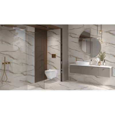 Opoczno Cristallo white structure satin płytka ścienna 24x74 cm STR biały połysk