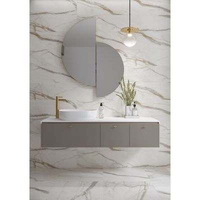 Opoczno Cristallo white structure satin płytka ścienna 24x74 cm STR biały połysk