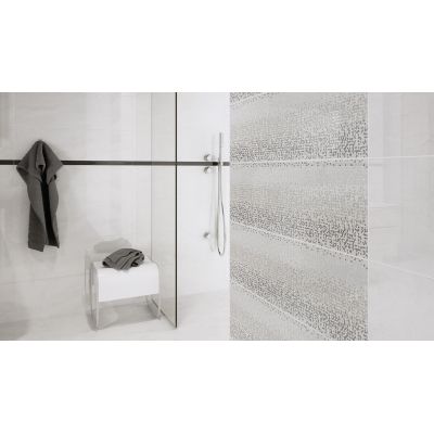 Opoczno Mirror Inserto Geo dekor ścienny 25x75 cm szary połysk