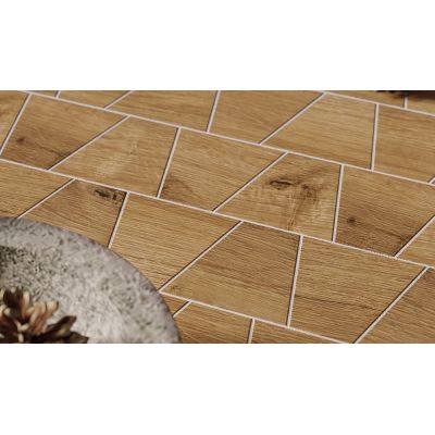 Opoczno Grand Wood Rustic Bronze Mosaic Trapeze mozaika ścienno-podłogowa 19x30,6 cm STR brązowy mat