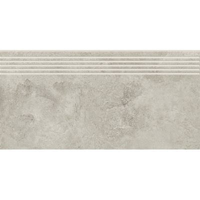 Opoczno Quenos Light Grey Steptread stopnica podłogowa 29,8x59,8 cm szary mat