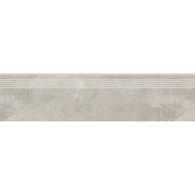 Opoczno Quenos Light Grey Steptread stopnica podłogowa 29,8x119,8 cm szary mat