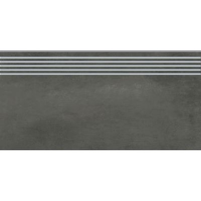 Opoczno Grava graphite steptread stopnica podłogowa 29,8x59,8 cm grafitowy mat