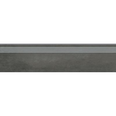Opoczno Grava graphite steptread stopnica podłogowa 29,8x119,8 cm grafitowy mat