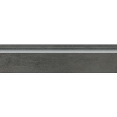 Opoczno Grava graphite steptread stopnica podłogowa 29,8x119,8 cm grafitowy mat