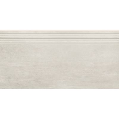 Opoczno Grava white steptread stopnica podłogowa 29,8x59,8 cm biały mat
