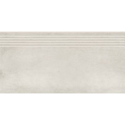 Opoczno Grava white steptread stopnica podłogowa 29,8x59,8 cm biały mat