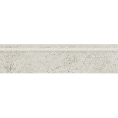 Opoczno Newstone White Steptread stopnica podłogowa 29,8x119,8 cm biały mat