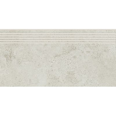 Opoczno Newstone White Steptread stopnica podłogowa 29,8x59,8 cm biały mat