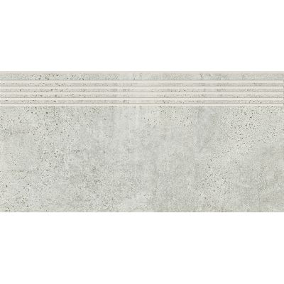 Opoczno Newstone Light Grey Steptread stopnica podłogowa 29,8x59,8 cm szary mat
