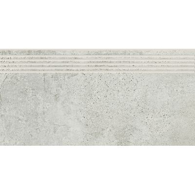 Opoczno Newstone Light Grey Steptread stopnica podłogowa 29,8x59,8 cm szary mat