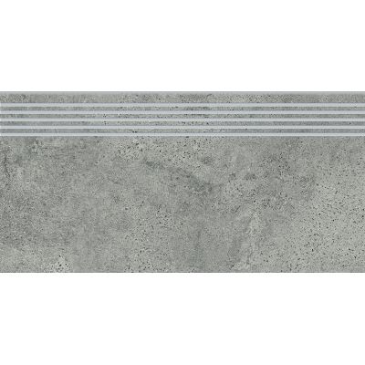 Opoczno Newstone Grey Steptread stopnica podłogowa 29,8x59,8 cm szary mat