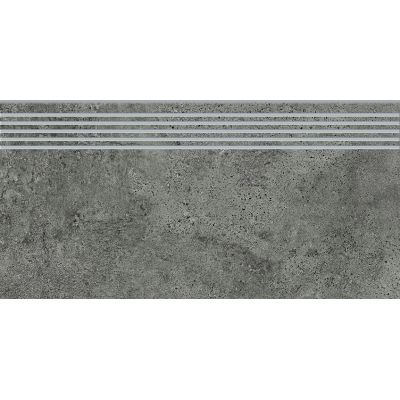 Opoczno Newstone Graphite Steptread stopnica podłogowa 29,8x59,8 cm szary mat