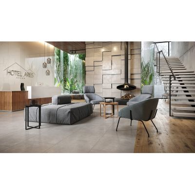 Opoczno Ares light grey steptread stopnica podłogowa 29,8x29,8 cm jasny szary mat