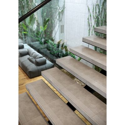 Opoczno Ares light grey steptread stopnica podłogowa 29,8x29,8 cm jasny szary mat