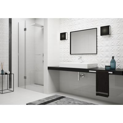 Opoczno Delicate Lines white glossy structure płytka ścienna 25x75 cm STR biały połysk