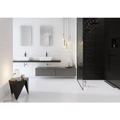 Opoczno Origami Dune Black Glossy Structure płytka ścienna 29,7x60 cm STR czarny połysk