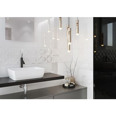 Opoczno Origami Dune Black Glossy Structure płytka ścienna 29,7x60 cm STR czarny połysk