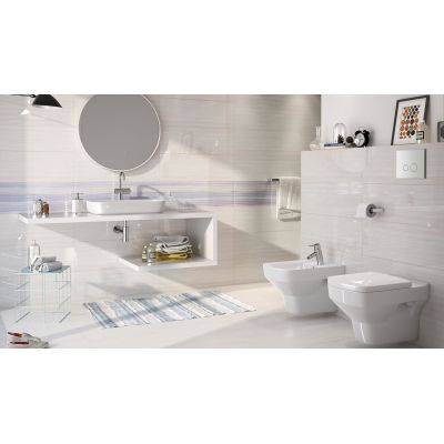 Opoczno Elegant Stripes White płytka ścienna 25x75 cm biały połysk