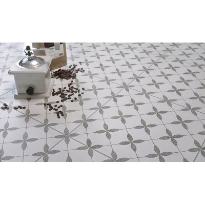 Opoczno Patchwork Concept Clover Grey Pattern płytka ścienno-podłogowa 29,8x29,8 cm biały połysk