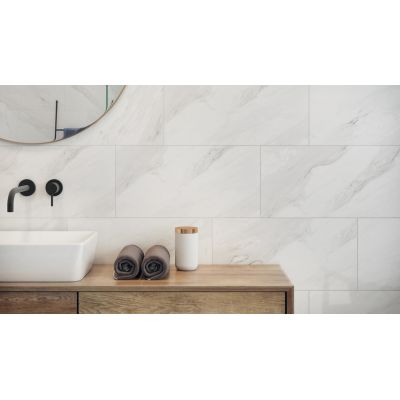 Opoczno Marble Charm White Glossy płytka ścienna 29x59,3 cm biały połysk