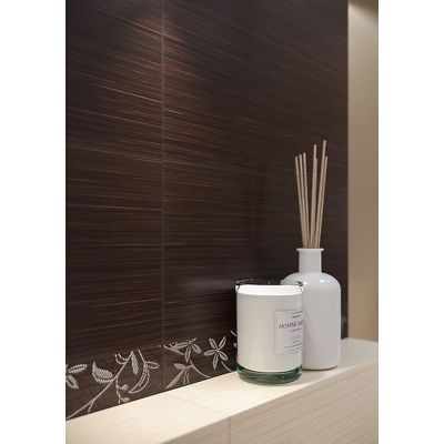 Cersanit Tanaka brown border flower listwa ścienna 5x40 cm