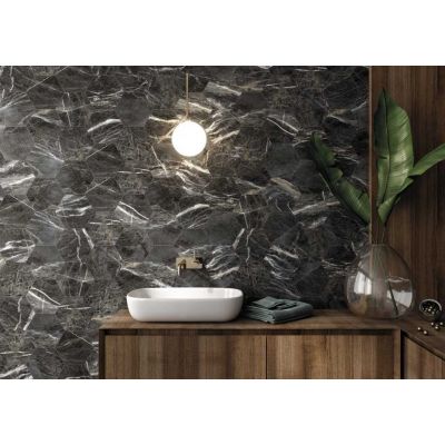 Oset Marquina gold hex płytka ścienno-podłogowa 20x24 cm czarny satynowy