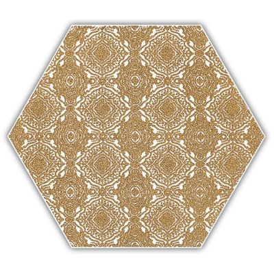 Paradyż Shiny Lines dekor ścienno-podłogowy 19,8x17,1 cm inserto motyw E złoty/biały mat