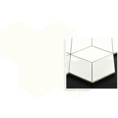 Paradyż mozaika ścienna 20,4x23,8 cm uniwersalna prasowana romb hexagon biały