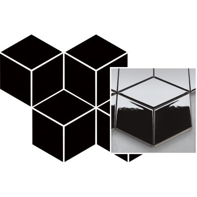Paradyż mozaika ścienna 20,4x23,8 cm uniwersalna prasowana romb hexagon czarna