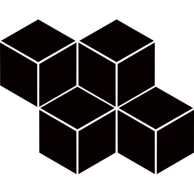 Paradyż mozaika ścienna 20,4x23,8 cm uniwersalna prasowana romb hexagon czarna