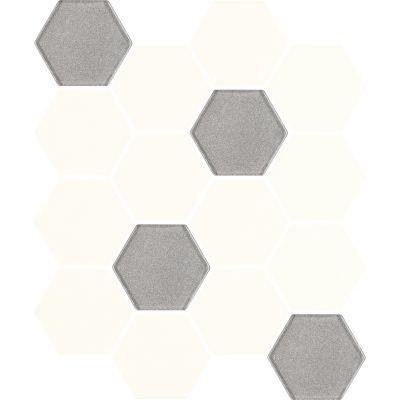 Paradyż mozaika ścienna 22x25,5 cm uniwersalna prasowana hexagon mix biały/szary
