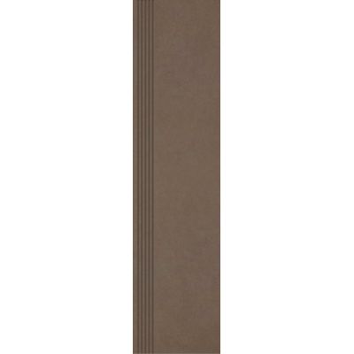 Paradyż Intero stopnica 29,8x119,8 cm prosta nacinana brązowy mat