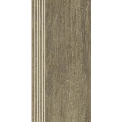 Paradyż Roble stopnica 29,4x59,9 cm prosta nacinana ochra brązowy mat