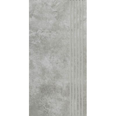 Paradyż Scratch stopnica 29,8x59,8 cm prosta nacinana szary mat
