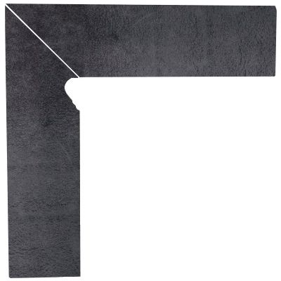 Paradyż Bazalto cokół podłogowy 8,1x30 cm lewy dwuelementowy grafitowy mat